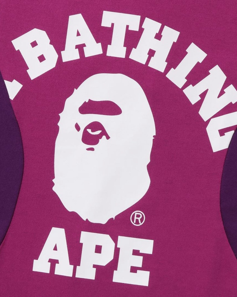 T Shirts Bape Cutting College Relaxed Fit Violette Homme | NGX-29699651